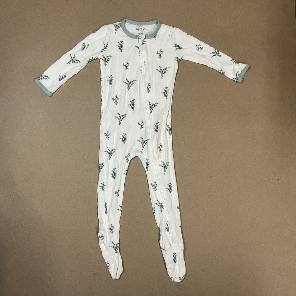 Kyte Baby Eucalyptus Bamboo Footie Pajamas 18-24 Months gender Neutral Minimal
